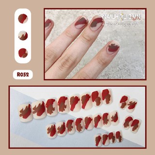 Móng Tay Giả 24 Móng [FREESHIP ĐƠN 50K] NailholicVN Tặng Keo Dán Móng [R052]