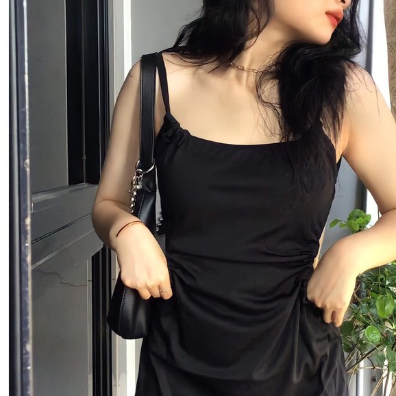 Váy hở lưng lụa cắt eo sexy quyến rũ dự tiệc, đi biển thời trang Becky