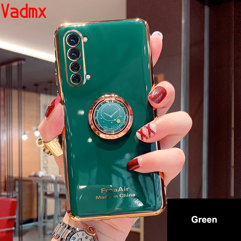 Ốp điện thoại mạ điện có vòng đỡ cho Oppo Realme X7 Pro V5 5 Pro XT X2 X Find X2 Pro A92 A52 A72 A53 A32 2020