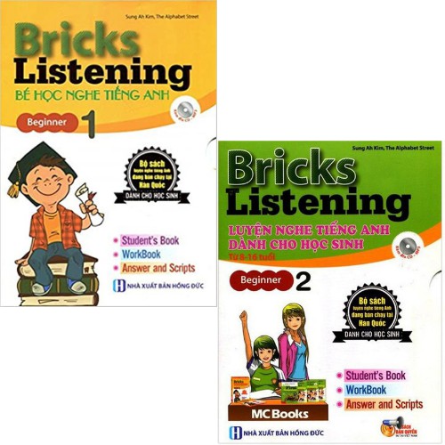 Sách - Combo Bricks Listening Beginnner - Luyện Nghe Tiếng Anh Dành Cho Học Sinh Từ 8-16 Tuổi - Beginner 1 +2