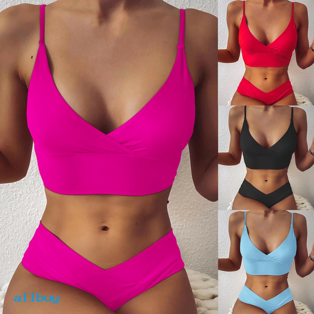 Bộ Đồ Bơi Bikini Hai Mảnh Dây Chéo Phía Trước Dành Cho Nữ