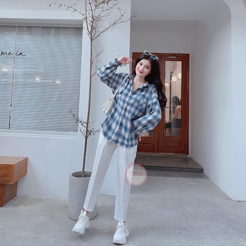 Quần baggy nữ Sary02 cạp liền khoá kéo sau lưng vải tuyết mưa siêu đẹp
