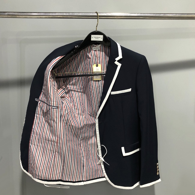 (2 MÀU) ÁO VEST BLAZER THOM BROWNE NAM MÀU XANH NAVY