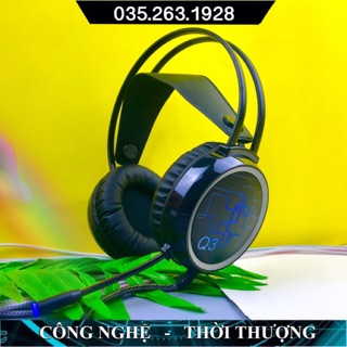 Tai nghe chụp tai Gaming Q3 jack 3.5 có mic chuyên nghiệp, chơi game cực chuẩn, đèn led đổi màu, dùng được điện thoại