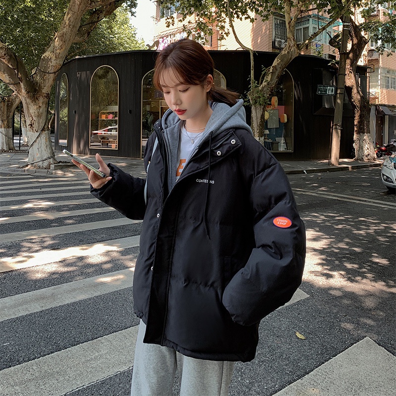 Áo phao béo phong cách hàn quốc, áo khoác có mũ unisex