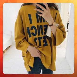 Áo thun tay dài xẻ tà I AM - Unisex nam nữ đều mặc được