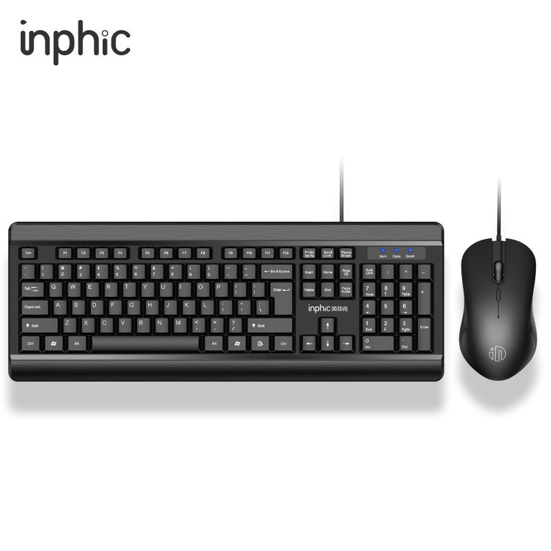 Combo bàn phím và chuột có dây inphic V580S cho văn phòng, chơi game - Chính Hãng