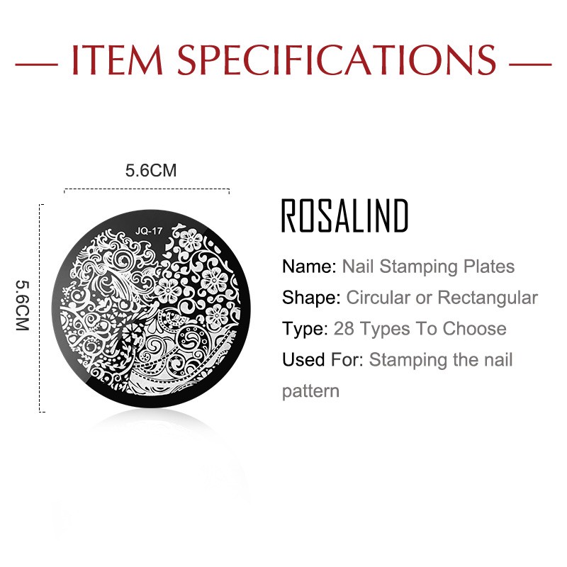ROSALIND Nail Stamping Plates Nail Art For Manicure Flower For Nail Design Polish Stamping Print Template Plates Stamps