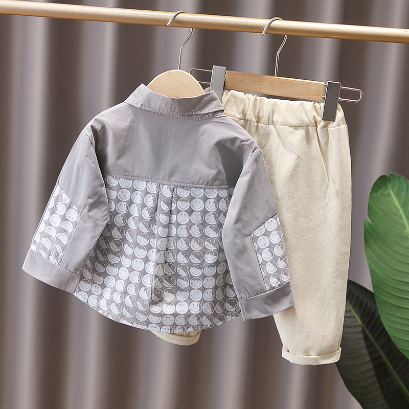 ST20 Size80-120 (6-21kg) Áo sơ mi bé trai (Áo dài tay 100% cotton) Thời trang trẻ Em hàng quảng châu