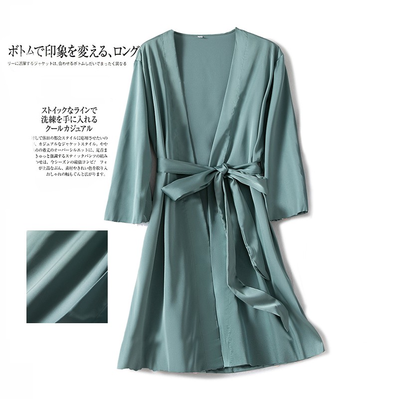 Áo Choàng Ngủ Vải Lụa Mỏng Gợi Cảm Quyến Rũ Cho Nữ