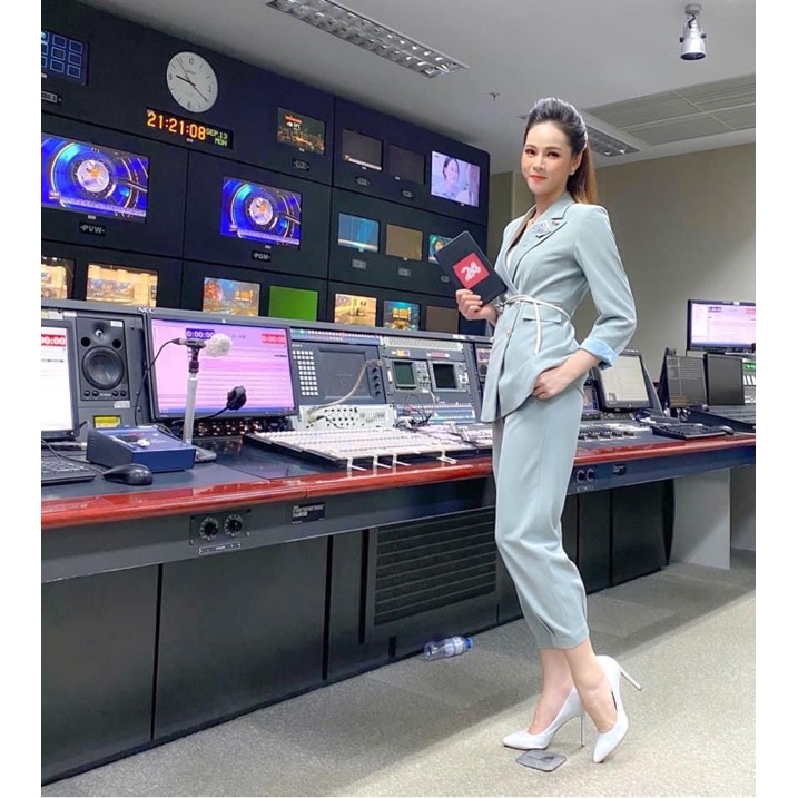 Sét Áo Quần Chân Váy Vest Công Sở Nữ NKN Xanh Ngọc V6B35 Q2P35 C13B35