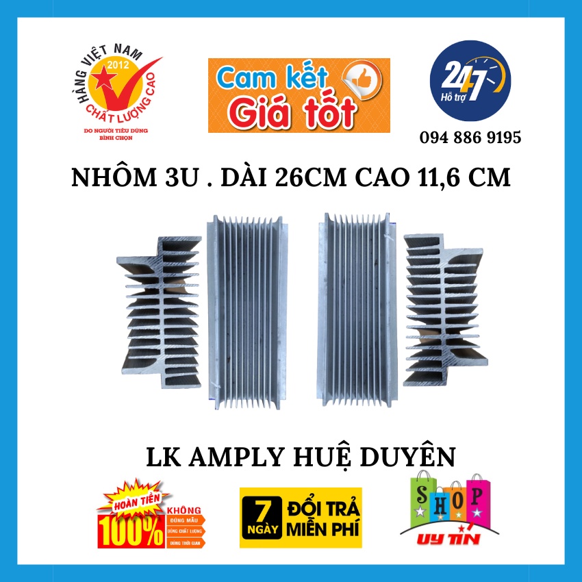 Nhôm 3u dài 26 cm CAO 11,6 CM