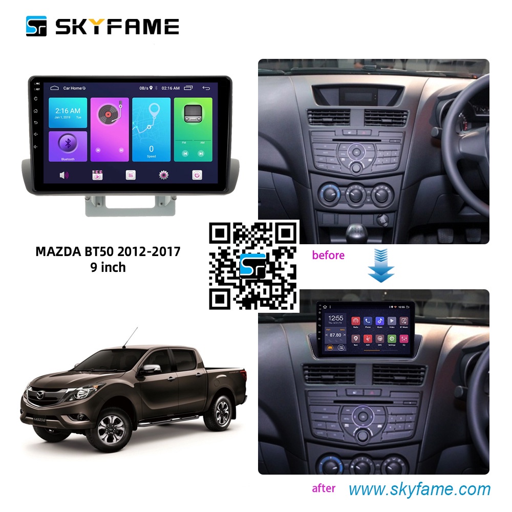 Mặt dưỡng màn hình DVD android 9” 10” MAZDA BT50 2007 2008 2009 2010 2011 2012 2013 2014 2015 2016 2017 2018 2019 2020