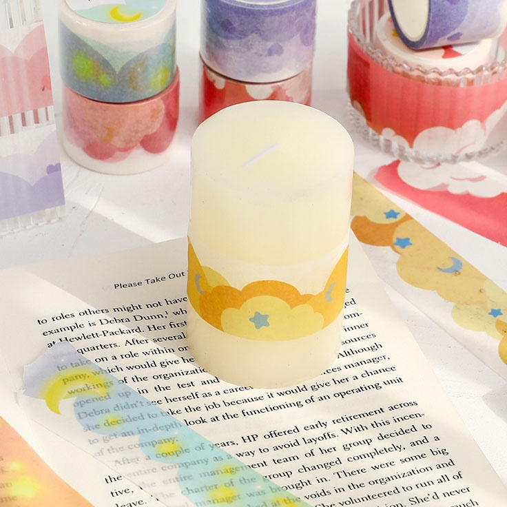 Băng Dán Giấy Washi Tape Trang Trí Đám Mây Cloud Series Dreamy Color