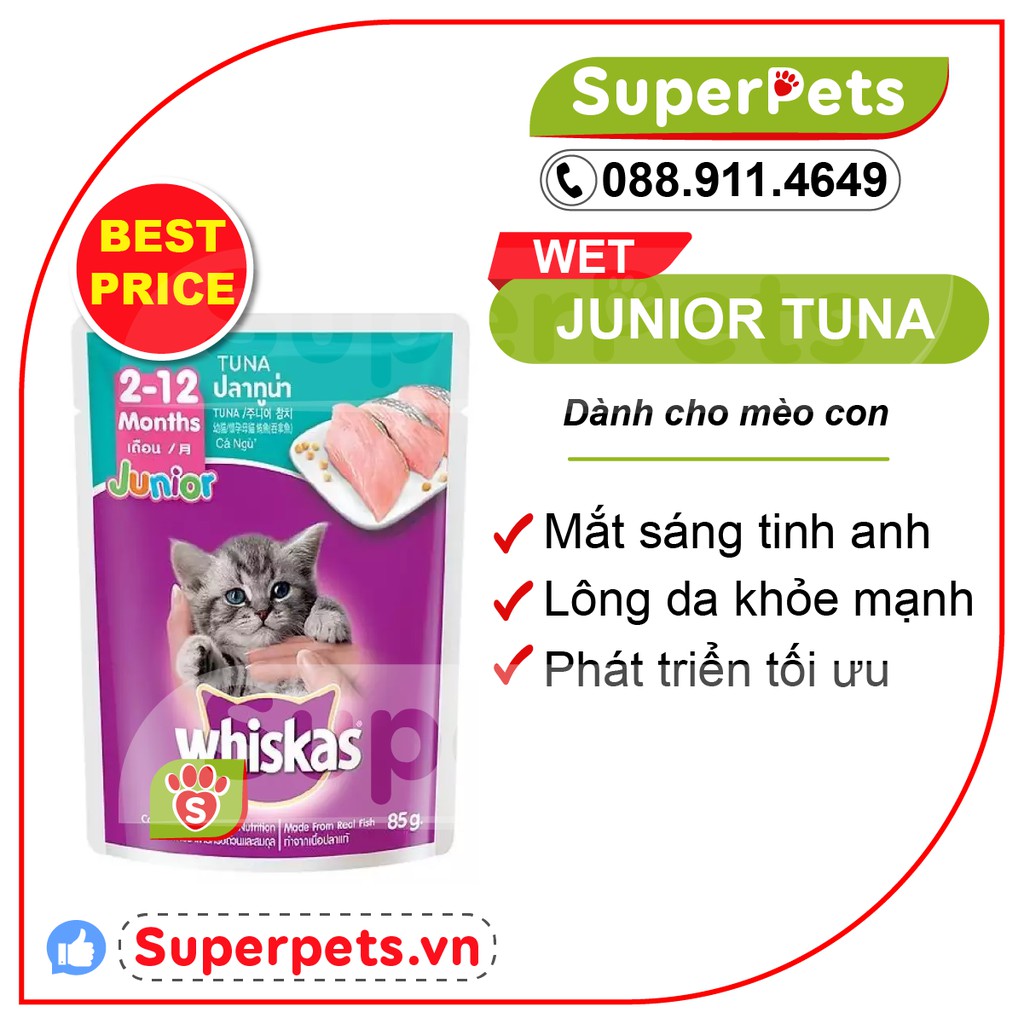 [80g] Pate Cho Mèo Con Whiskas Vị Cá Ngừ