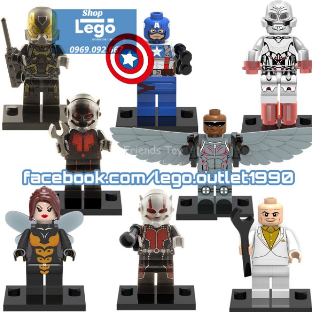 Xếp hình Ant-Man & Wasp Ultron - Egg Head - Falcon - Captain America - Scott Lang Lego Minifigures xinh X0102