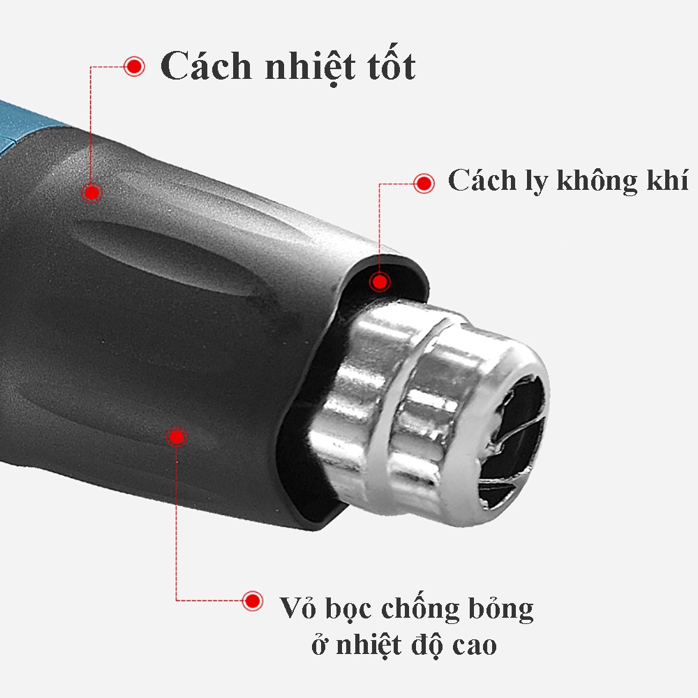 Máy Thổi Hơi Nóng DongCheng DQB2000 Máy Khò Công Suất Cao 2000W Thiết Kế Nhỏ Gọn