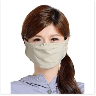 Khẩu trang chống nắng 2 lớp vải thun lạnh UVcut Nhật Bản - khau trang chong nang nu 2 lop Nhat Ban