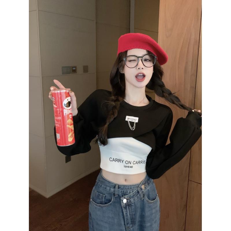 COZOK Bộ Áo Sweater 2 Món Dáng Ngắn Thiết Kế Lệch Tà Thời Trang Cho Nữ