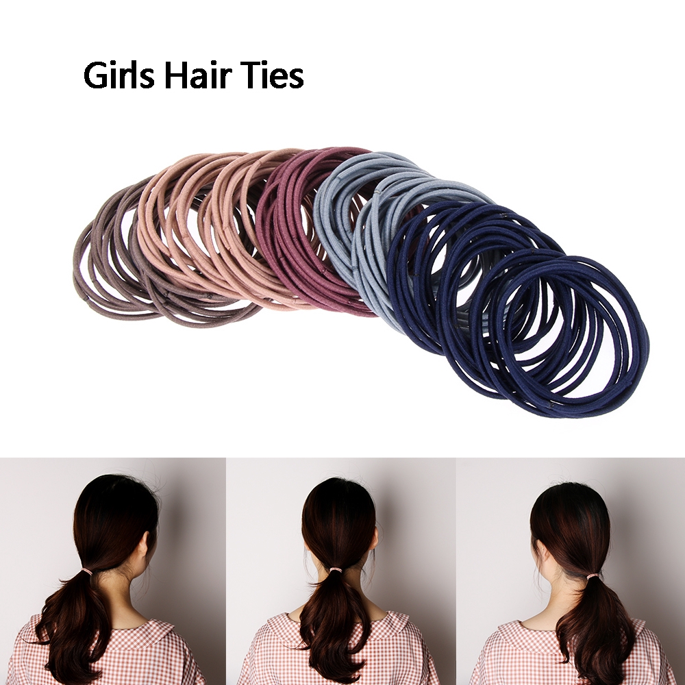 Set 100 Dây Cột Tóc Co Giãn Đáng Yêu Cho Nữ