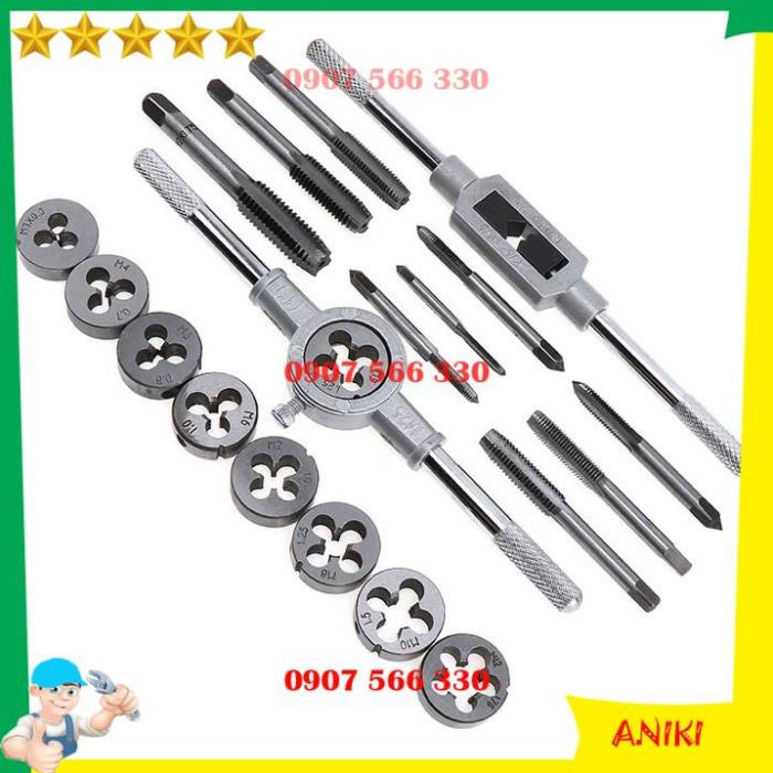 Bộ taro tạo ren đai ốc_ Bộ ta rô ren răng trong và ngoài 8 đến 20 chi tiết QE0721