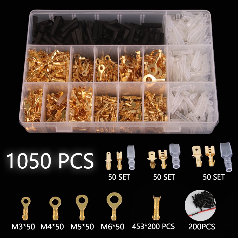 Set 135 / 270 / 315 / 1050 Đầu Nối Dây Điện Cách Điện 2.8 / 4.8 / 6.3mm