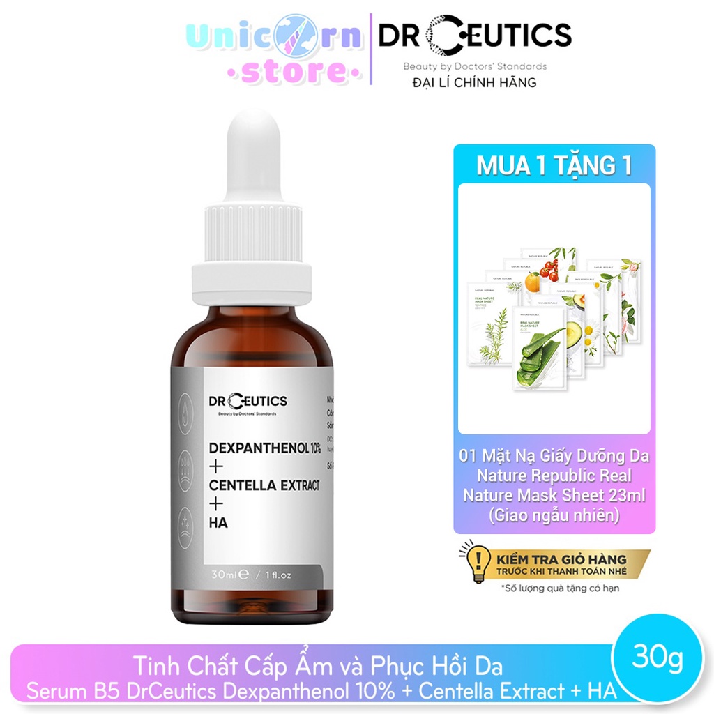 Tinh Chất Cấp Ẩm và Phục Hồi Da Serum B5 DrCeutics Dexpanthenol 10% + Centella Extract + HA
