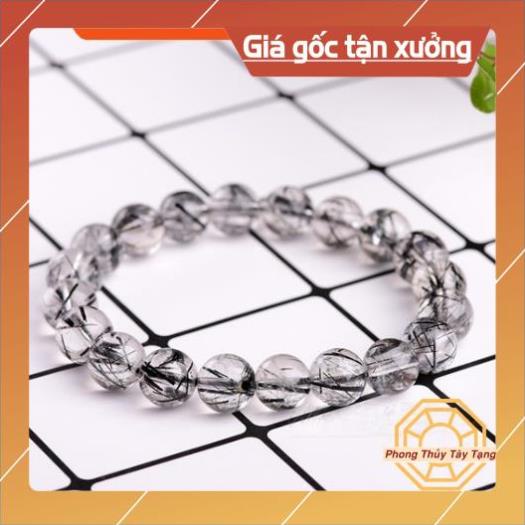 Vòng tay phong thủy Đá T Anh Tóc Đen VIP - Nam Nữ mệnh Thuỷ Mộc - Tổng Sỉ Phong Thủy