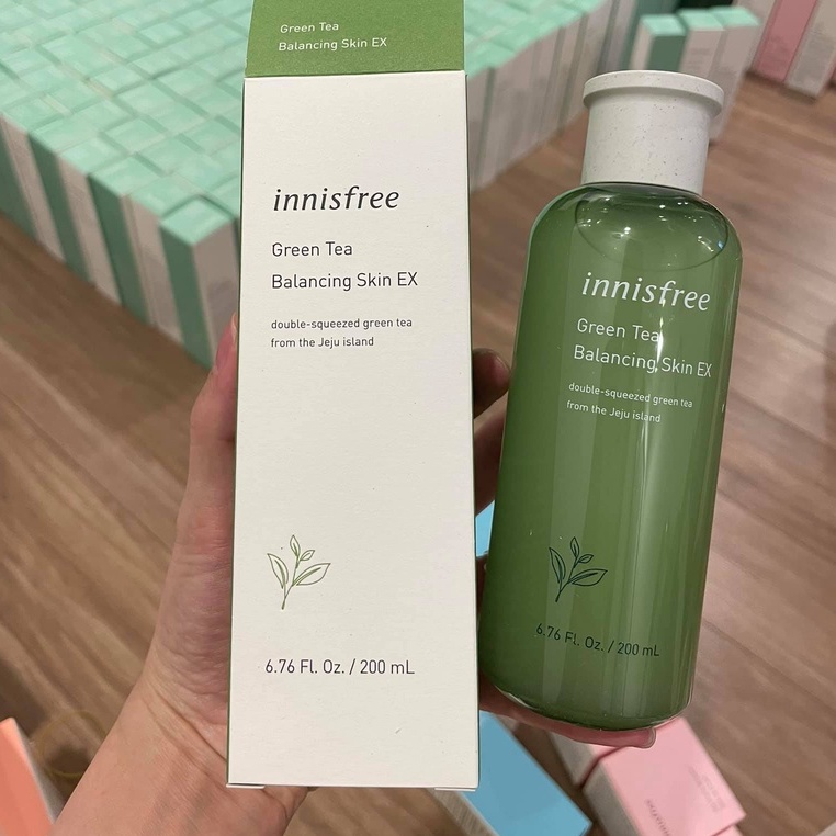 Nước Hoa Hồng Innisfree Trà Xanh Green Tea Balancing Skin EX 200ML - TONER GIẢM MỤN, KIỀM DẦU