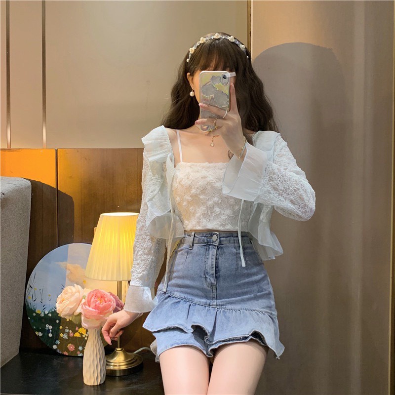 Áo bra ren 2 dây dáng croptop cao cấp,áo ngực kèm mút nâng,áo quây ngực 2 dây ren hoa hồng BR586