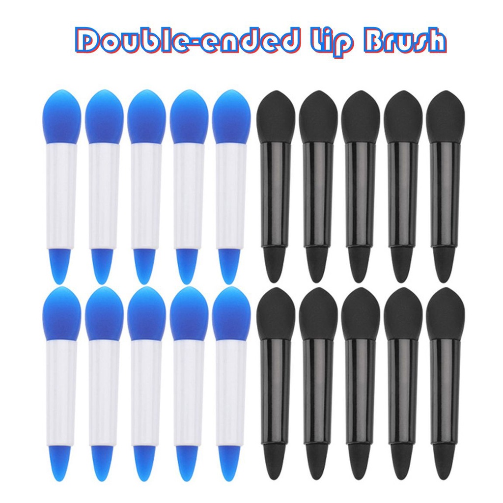[Hàng mới về] 10 Cọ tô son môi hai đầu bằng silicon tiện lợi chất lượng cao