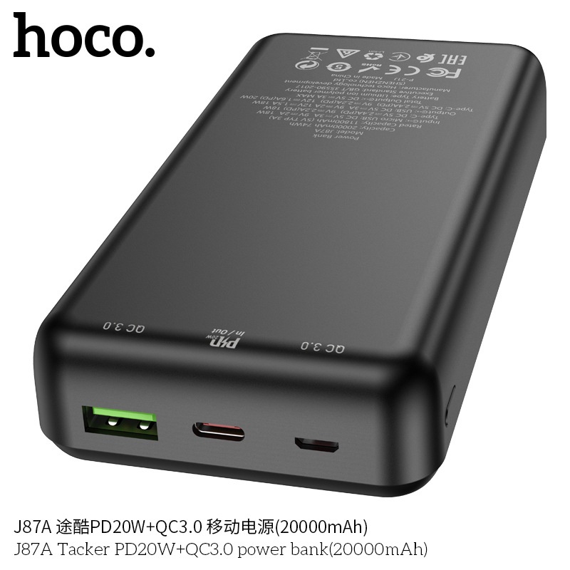 Sạc Dự Phòng Hoco J87A 20000mah sạc nhanh 20W, QC3.0