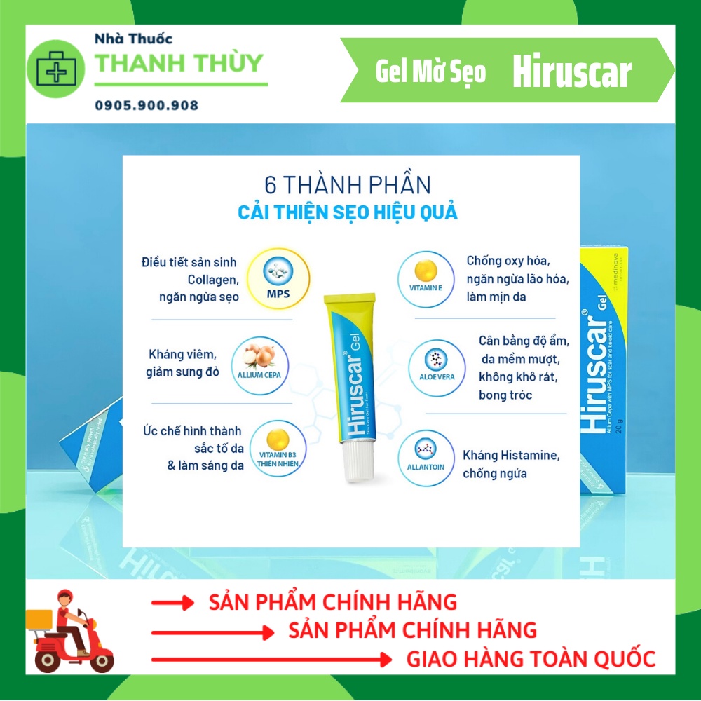 🅼🅰🅳🅴 🅸🅽 🆂🆆🅸🆃🆉🅴🆁🅻🅰🅽🅳 HIRUSCAR  Gel Cải Thiện Sẹo Vừa, Sẹo Lõm, Sẹo Thâm