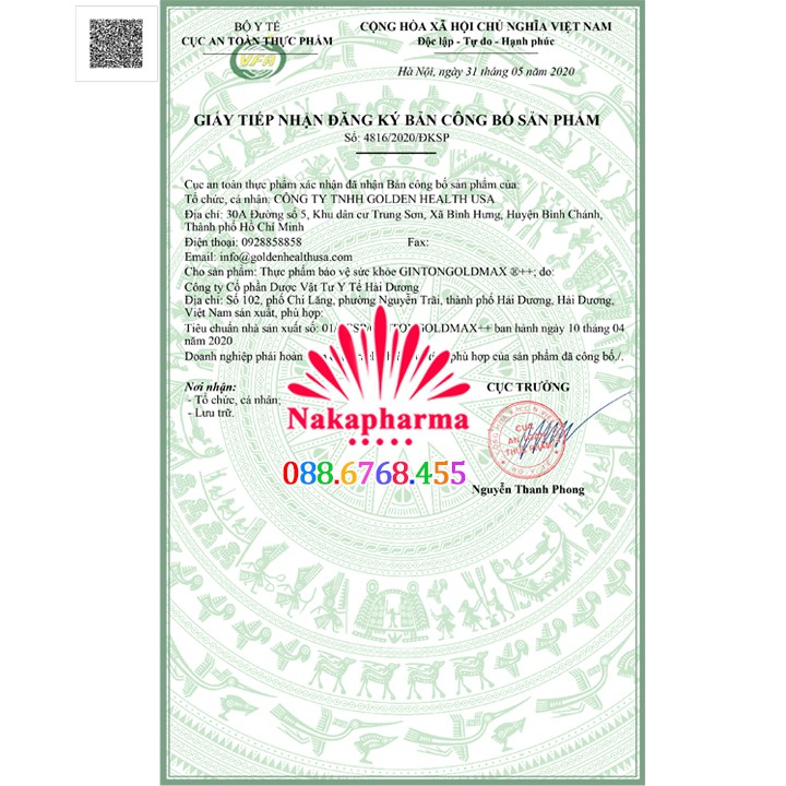 Hoạt Huyết Ginton Gold Golden Health – Giảm đau đầu chóng mặt, rối loạn tiền đình, thiểu năng tuần hoàn não