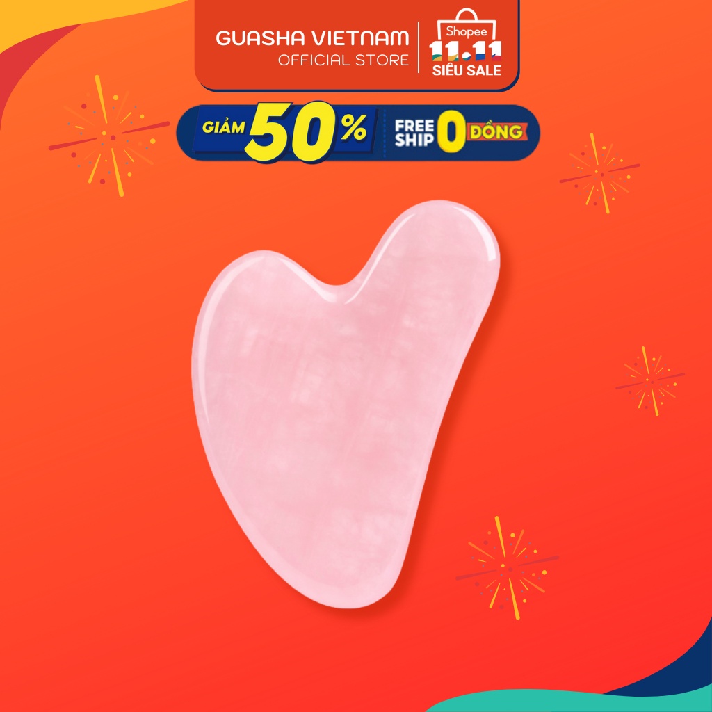Đá Guasha Massage, Miếng đá massage Màu Hồng