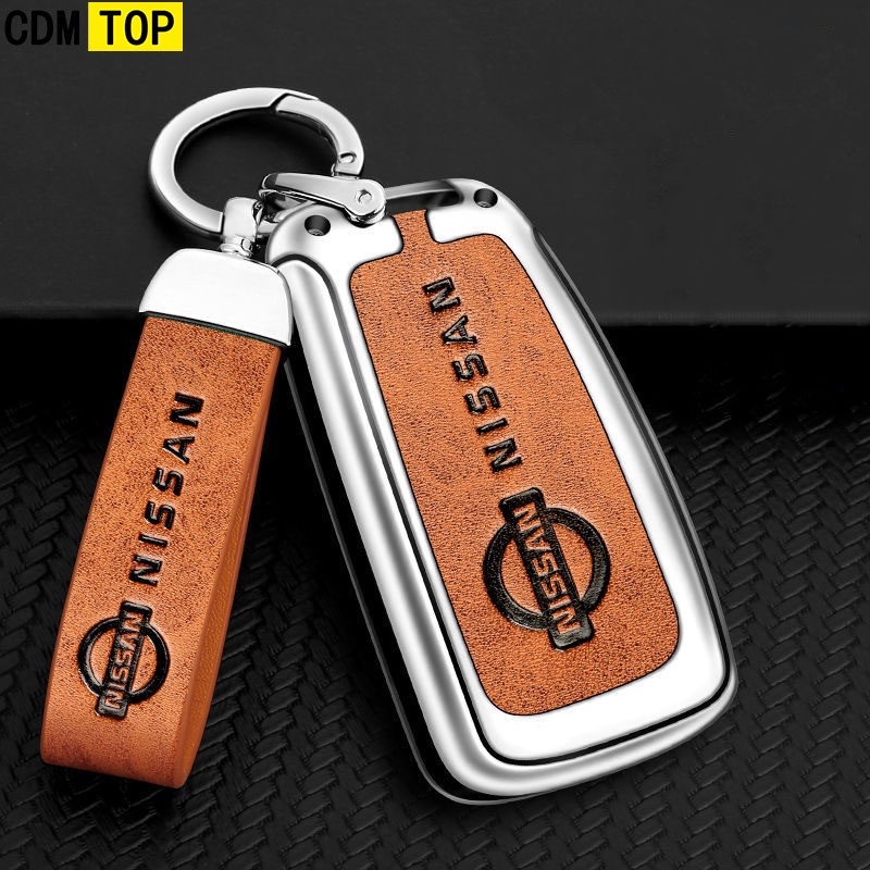 Vỏ Bảo Vệ Chìa Khóa Bằng Kim Loại Crom Cho Xe Hơi Nissan Serena Sylphy Teana Elgrand Almera Grand Livina Qashqai J10J11 X-Trail t31 t32kick Tiida Pathfinder Murano