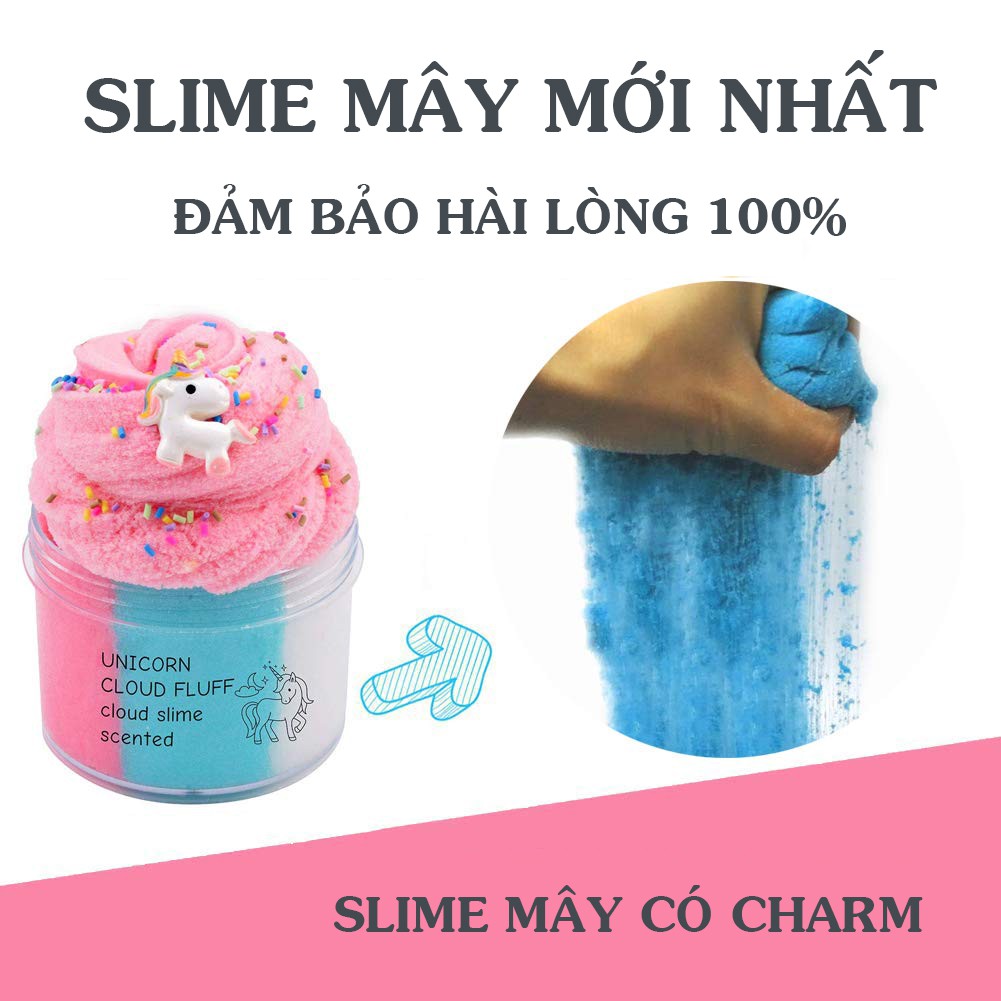 Slime mây cao cấp hũ 8OZ sợi mây nhỏ co giãn Cloud Slime Unicorn, Mint Cloud Slime - GUDETAMA1996