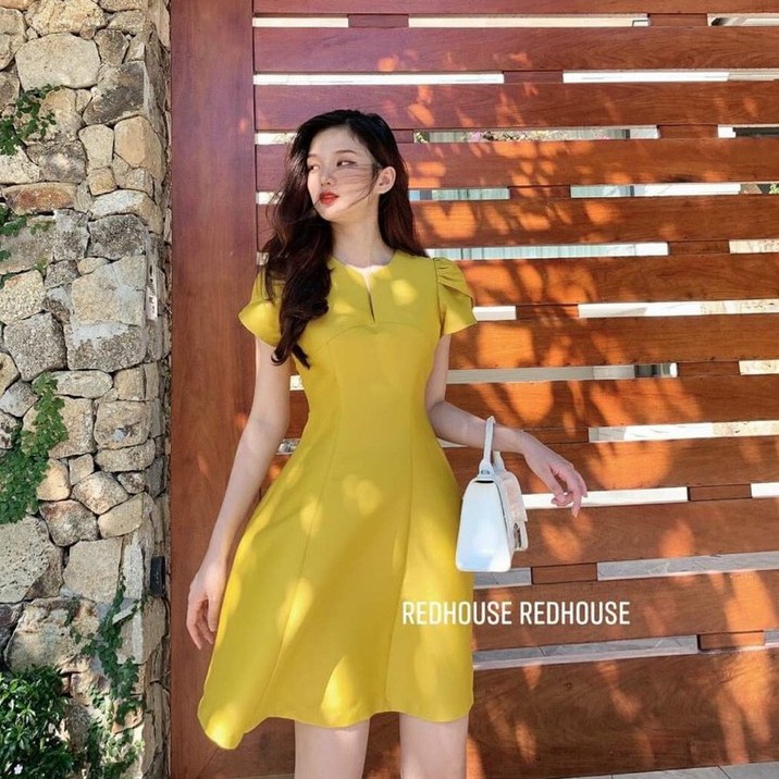 Đầm cổ xẻ tay bồng sang chảnh cho nàng dễ thương dự tiệc đi chơi LP Fashion