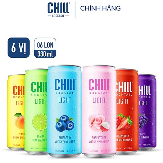 Chill Cocktail Light - Mix pack 6 lon 330ml