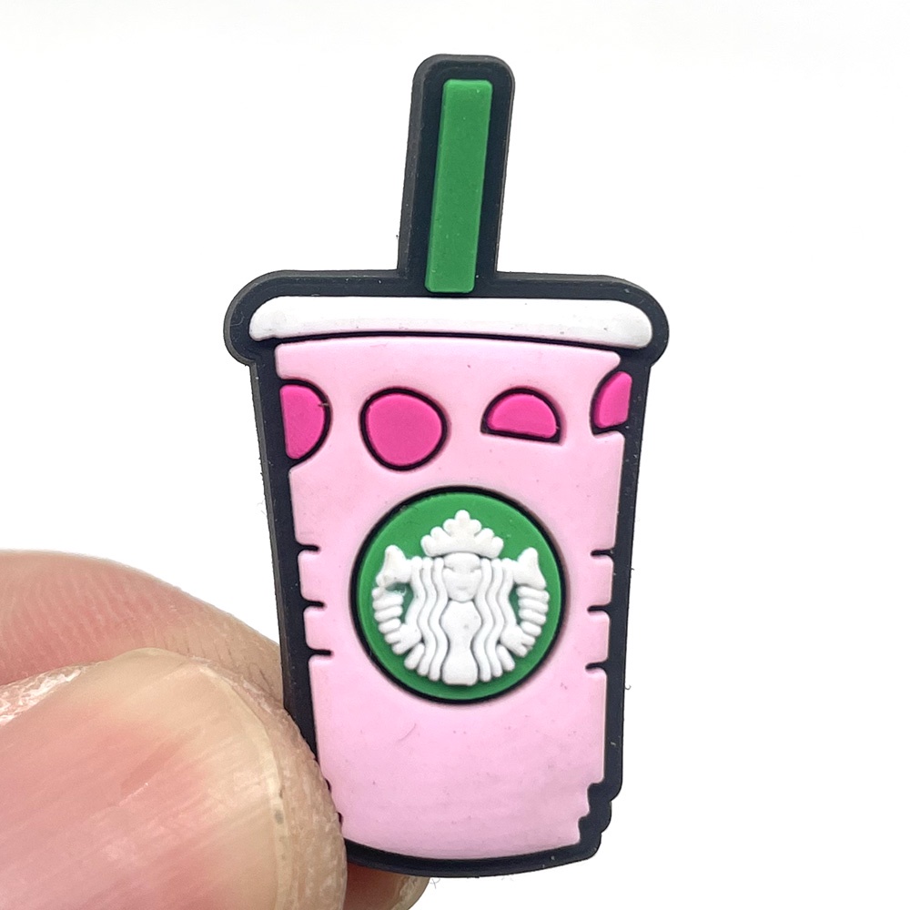 Jibbitz Chủ đề hoạt hình cà phê sữa Starbucks crocs DIY Shoe Charms pvc accessories Phụ kiện dép Với 1000 Mẫu Lựa Chọn Quà tặng cho nam và nữ