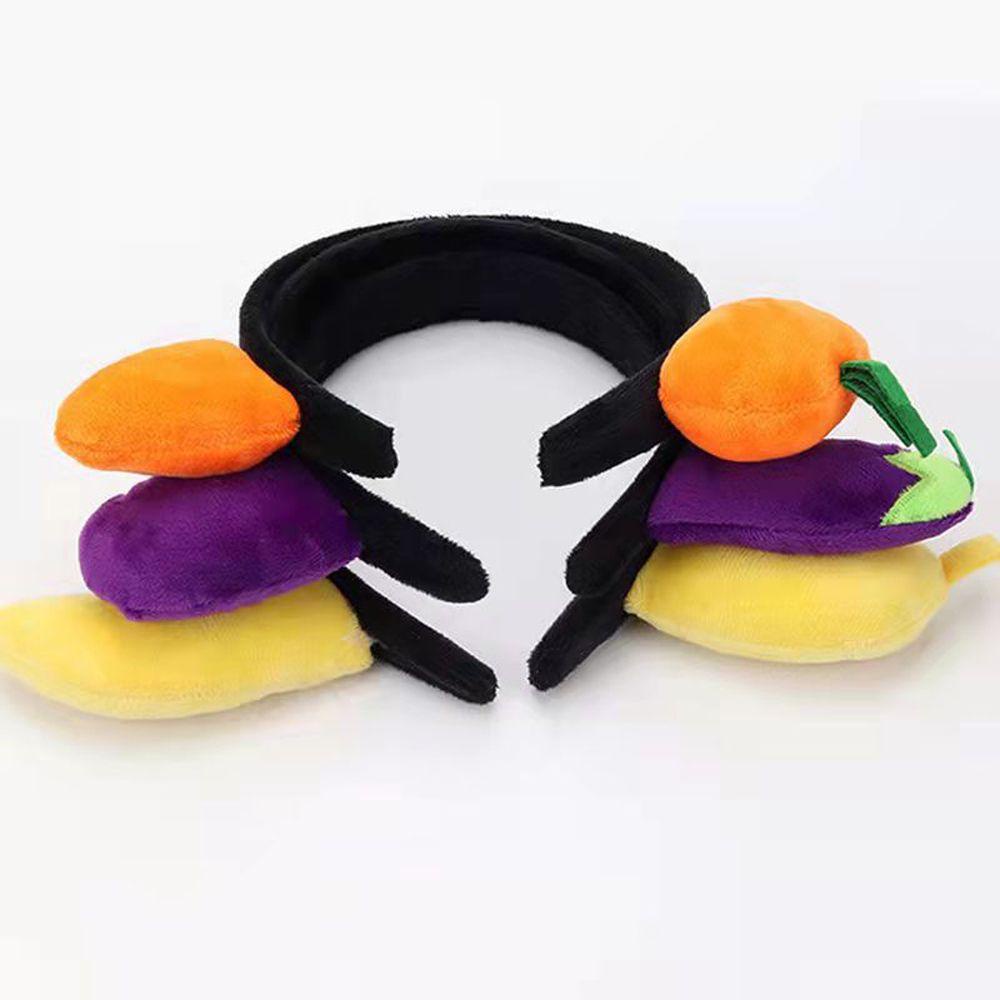 Băng Đô Cài Tóc Bằng Vải Bông Chống Trượt Hình Rau Củ Quả Dễ Thương Cho Nữ