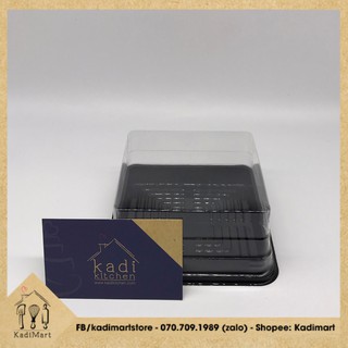 10 Hộp nhựa vuông đế đen 🍩FREESHIP🍩 XY 12-12 - Kadi Mart nguyên liệu & dụng cụ làm bánh