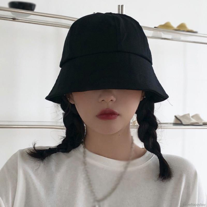 Nón Bucket Màu Trơn Thời Trang Mùa Hè Cho Phái Nữ