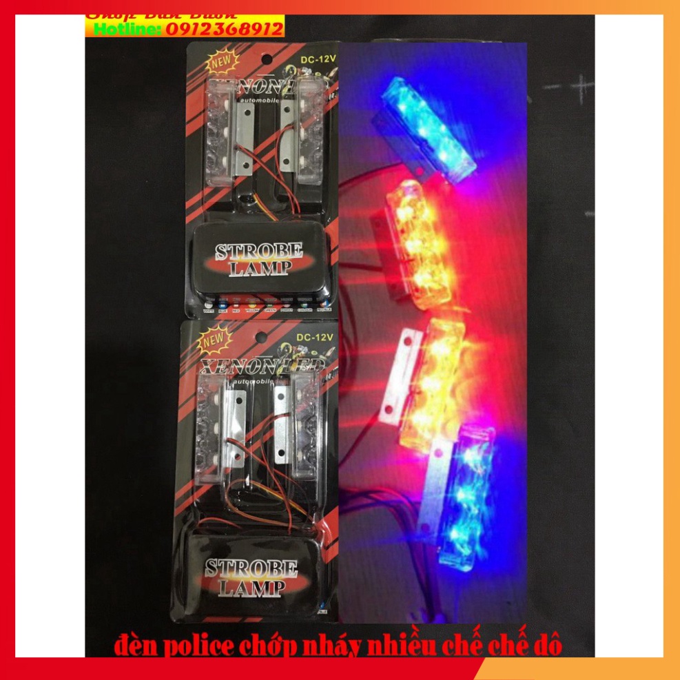 🌴🌴🌴 Đèn led police chớp cảnh sát màu xanh đỏ giá 1 cặp 🌴🌴🌴