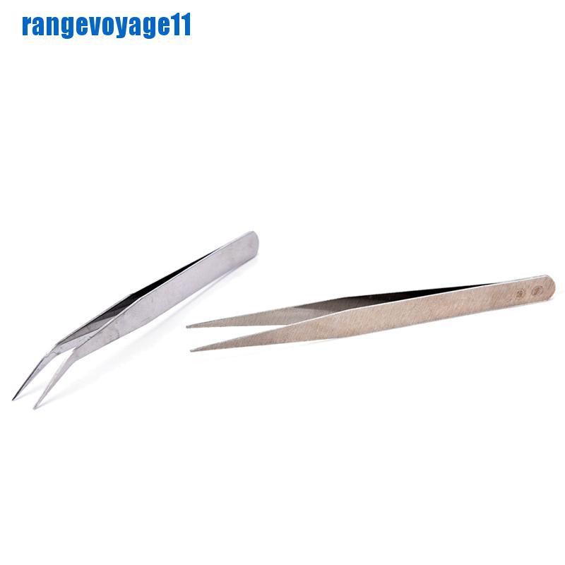 Bộ 2 Dụng Cụ Kéo Lông Mày Thẳng Và Cong Bằng Thép Không Gỉ