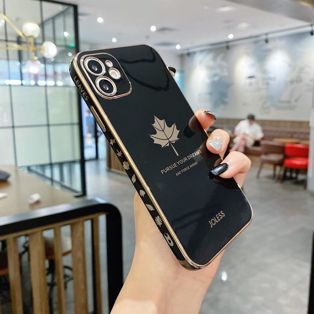 Ốp Điện Thoại Mạ Hình Lá Phong Cho Samsung Galaxy A14 A04s A04 A04e A13 A23 A53 A33 A73 A03 A03s A02s A22 A52 A32 A52s A72 5G Core