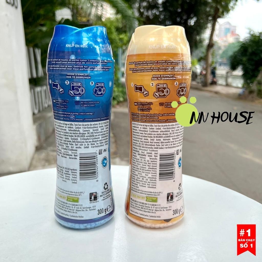 Viên xả vải khô Lenor Pháp 300gr hương nước hoa, kháng khuẩn, chống ẩm mốc quần áo, nước xả vải dạng hạt, viên giặt xả