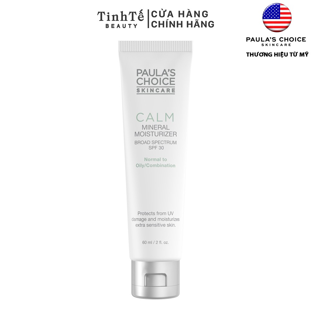 Kem chống nắng cho da dầu nhạy cảm Paula's Choice CALM Redness Relief SPF 30 Mineral Moisturizer Normal to Oily 60ml