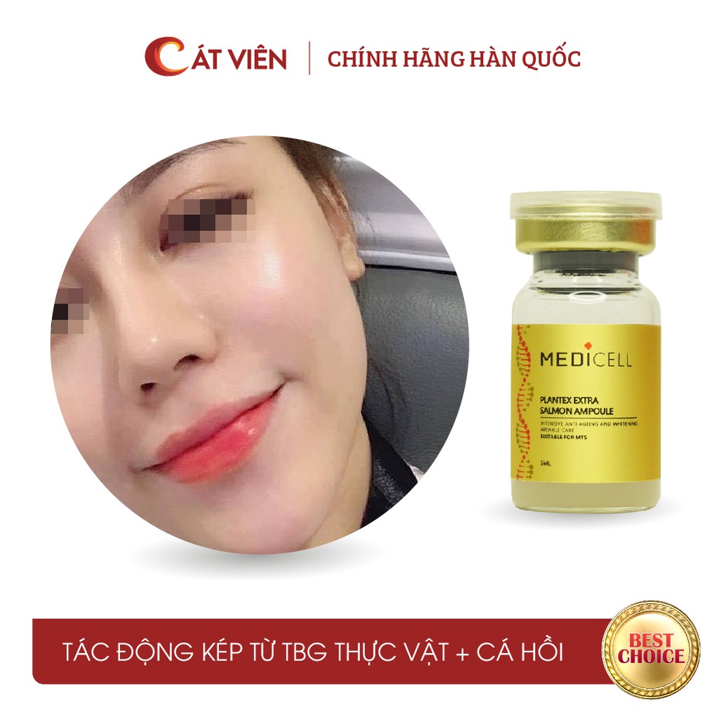 Tế bào gốc serum cá hồi Medicell, dưỡng ẩm làm trắng da mờ thâm sạm, tái tạo sẹo mụn Plantex Extra Salmon - Lọ 6ml