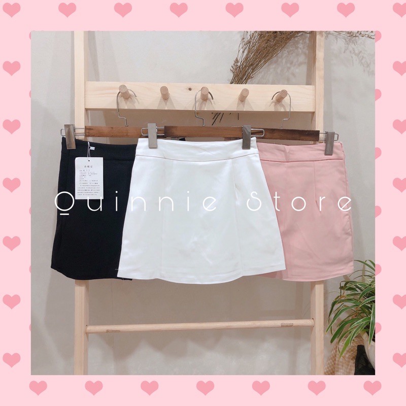 CHÂN VÁY CHỮ A ĐEN TRƠN DÁNG NGẮN. chân váy ngắn có lót trong khóa kéo sau